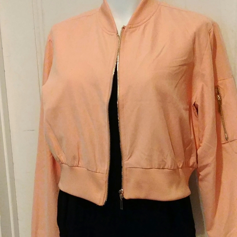 Highline Cropped Bomber Zip Up Jacket